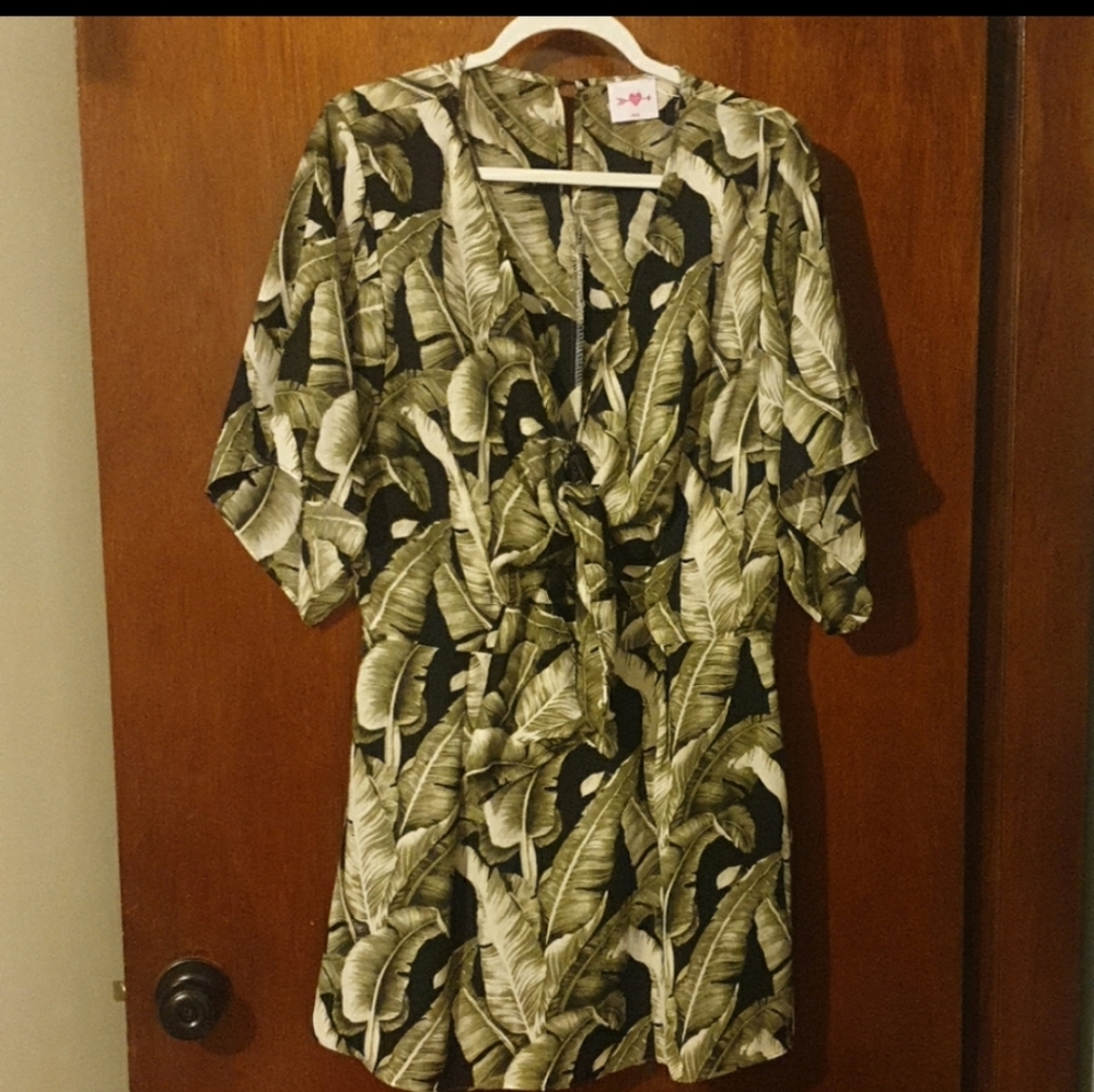Palm tree print dress